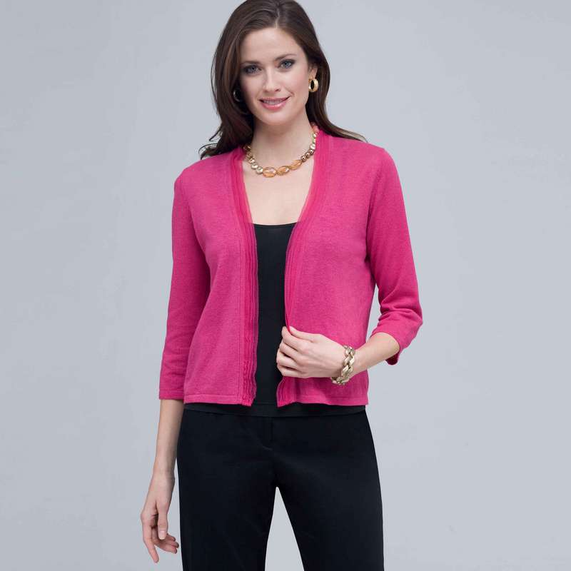 Woven Trimmed Cardigan. image number 0