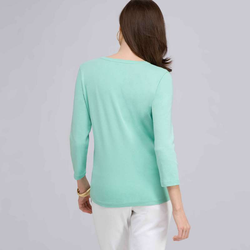 3/4 Sleeve V-Neck Top image number 1