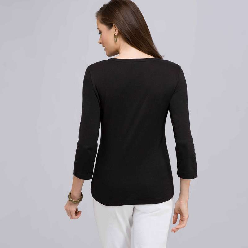 3/4 Sleeve V-Neck Top image number 1